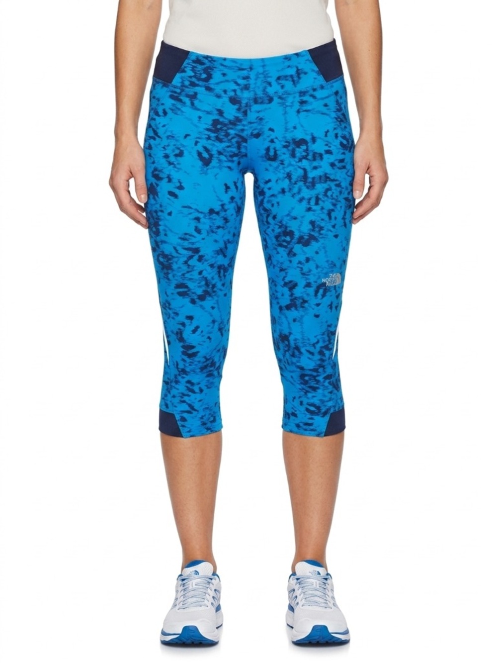 The North Face Blue Pattern Capri Leggings High Rise Size L
